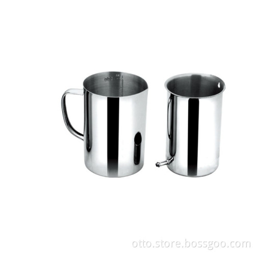 Stainless steel enema syringe and graduated jug